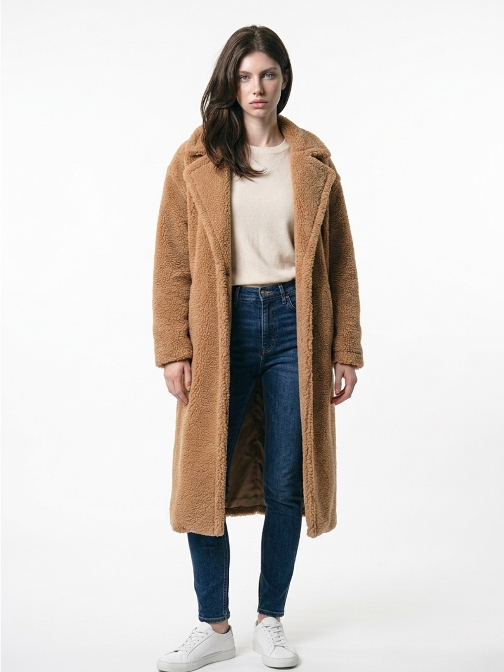 Fabletics Plush Teddy Coat in Camel - Picture 2 of 16